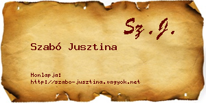 Szabó Jusztina névjegykártya