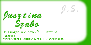 jusztina szabo business card