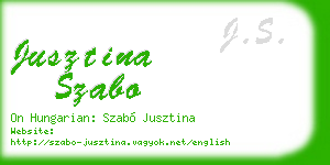 jusztina szabo business card